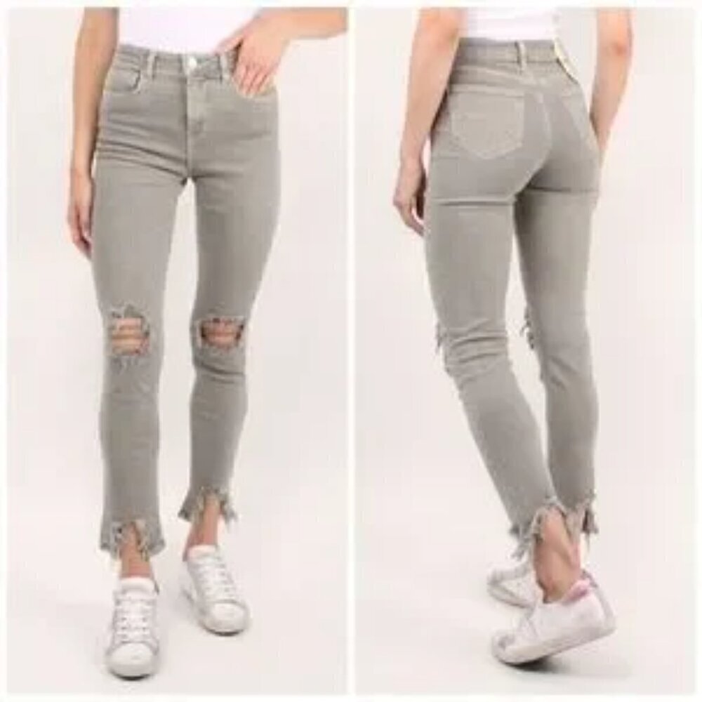 L 'AGENCE High Waist Distressed Skinny Jeans Size 25
